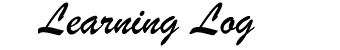 Learning Log